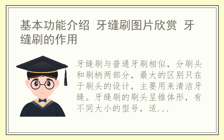 基本功能介绍 牙缝刷图片欣赏 牙缝刷的作用