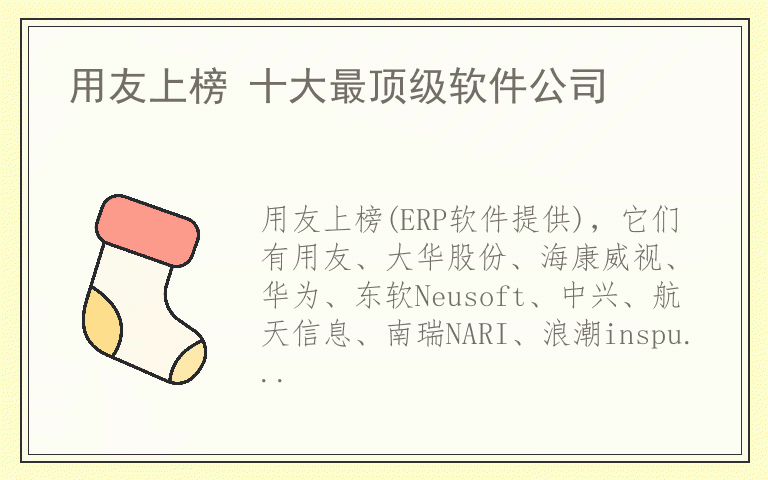 用友上榜 十大最顶级软件公司