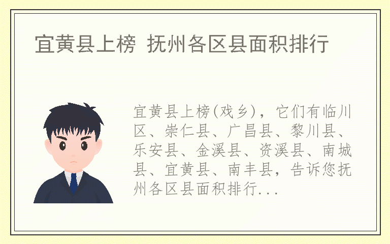 宜黄县上榜 抚州各区县面积排行