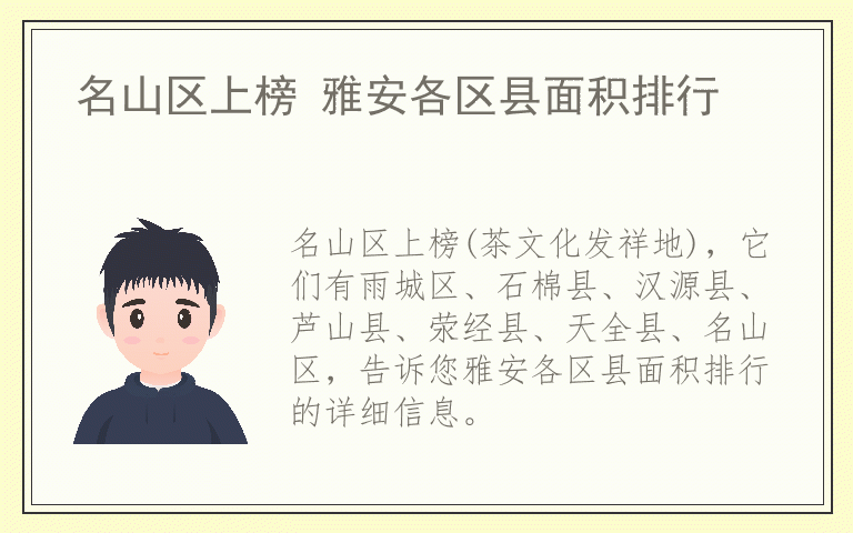 名山区上榜 雅安各区县面积排行