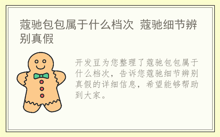蔻驰包包属于什么档次 蔻驰细节辨别真假