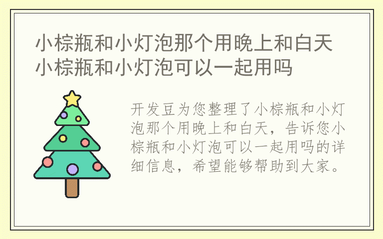 小棕瓶和小灯泡那个用晚上和白天 小棕瓶和小灯泡可以一起用吗