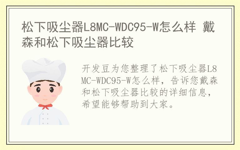 松下吸尘器L8MC-WDC95-W怎么样 戴森和松下吸尘器比较