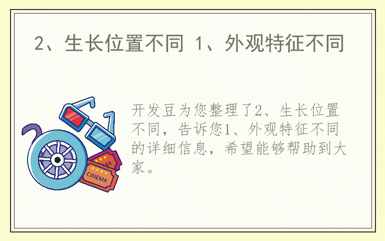 2、生长位置不同 1、外观特征不同