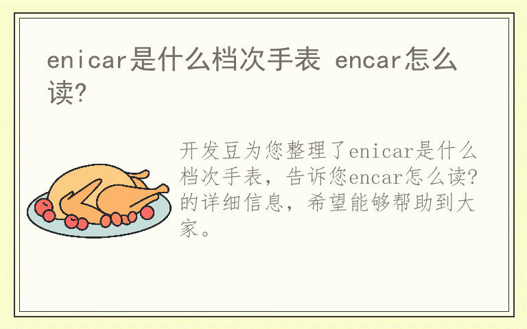 enicar是什么档次手表 encar怎么读?