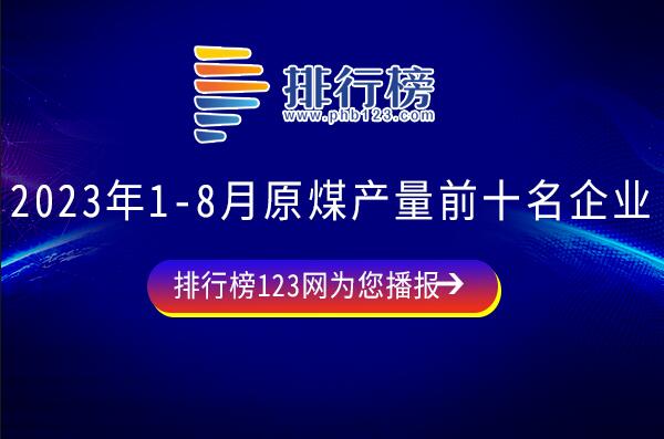 8月原煤产量前十名企业排名-2023年1-8月原煤产量前十名企业排名-陕煤集团上榜