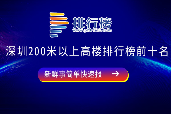 深圳200米以上高楼排行榜前十名：深圳·星河双子塔上榜，快来看看你认识哪几个