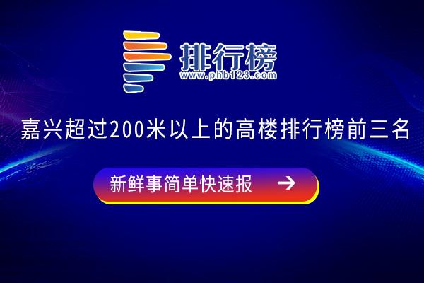 嘉兴超过200米以上的高楼排行榜前三名：海宁环球中心上榜，第一高达245米